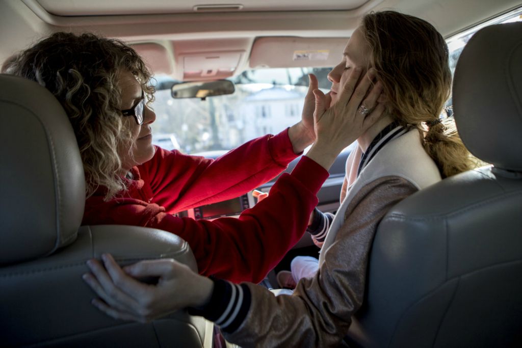 First Place, Feature Picture Story - Jessica Phelps / Newark Advocate, “Living on Love”While waiting to pick up Kyndall from school Sophia and her mom spent the time talking about how things at school were going, November 14, 2020. Sophia had been having trouble making friends and Leah was worried.